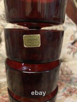 Vintage FRENCH Luminarc Ruby Red Champagne / Wine Glasses / Dessert Bowls