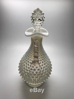 Vintage Fenton Hobnail French Opalescent Decanter and 5 Wine Glasses