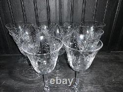 Vintage Floral Clear Cut Wine Stems (9)