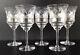 Vintage Fostoria Baronet Needle Etched Wine Glasses 7 1/8 Set Of 5 Circa 1930