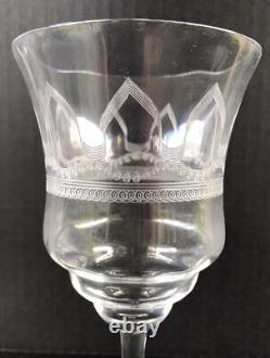 Vintage Fostoria Baronet Needle Etched Wine Glasses 7 1/8 Set Of 5 Circa 1930