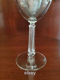 Vintage Fostoria Crystal Engraved Wine Glasses- Set Of (7)