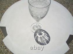 Vintage Fostoria Glass Needle Etched Large Cloverleaf Pattern Glasses