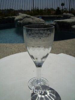 Vintage Fostoria Glass Needle Etched Large Cloverleaf Pattern Glasses