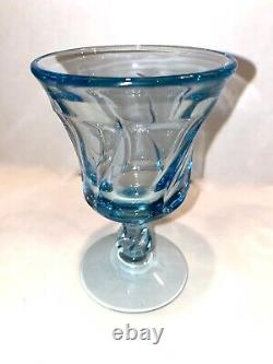 Vintage Fostoria Jamestown Light Blue Small Footed Wine Glass 4-3/8 11 pce USA