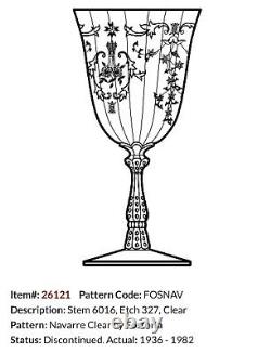 Vintage Fostoria Navarre Clear Etched Crystal Stemware Set Of 40