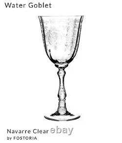 Vintage Fostoria Navarre Clear Etched Crystal Stemware Set Of 40