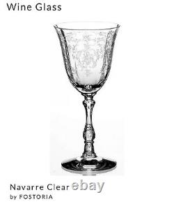 Vintage Fostoria Navarre Clear Etched Crystal Stemware Set Of 40