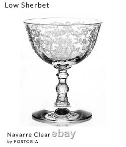 Vintage Fostoria Navarre Clear Etched Crystal Stemware Set Of 40