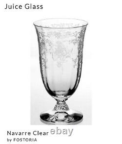 Vintage Fostoria Navarre Clear Etched Crystal Stemware Set Of 40
