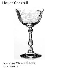 Vintage Fostoria Navarre Clear Etched Crystal Stemware Set Of 40