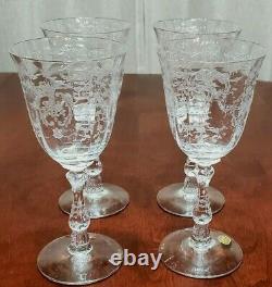 Vintage Fostoria Navarre Clear Water/wine Goblet Set Of 4 7 3/4 Inches