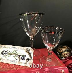 Vintage Fostoria Platinum Rimmed glasses Claret Wine / Water goblet set of 8