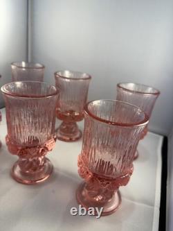 Vintage Fostoria Sorrento Pink Wine Glasses 5 inch Stemware Set of 6
