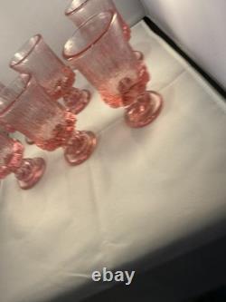 Vintage Fostoria Sorrento Pink Wine Glasses 5 inch Stemware Set of 6