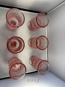 Vintage Fostoria Sorrento Pink Wine Glasses 5 inch Stemware Set of 6