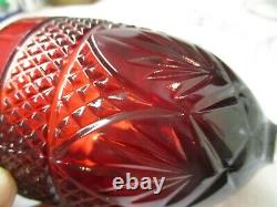 Vintage France Cristal D'Arques Durand 11 ruby red pressed glass Wine Goblets