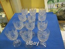 Vintage French Baccarat 12 Cut Crystal Wine Goblets, Cobert