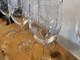 Vintage French Crystal Engraved Garland Wine Glasses Pristine Condition Set Of 6