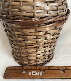 Vintage French Glass Demijohn Wine Bottle Wicker Rattan, 13 Tall