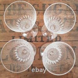 Vintage French Lalique Chinon Wine Glasses Set of Four 1950's
