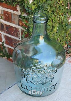 Vintage French Wine Art Glass Carboy Demijohn Bottle Jug Embossed Cabernet RARE