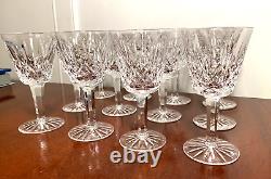 Vintage Full Set 12 WATERFORD CRYSTAL Lismore 5-7/8 Claret Wine Glasses IRELAND