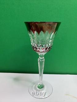 Vintage GERMAN 1950s Cut to Clear PASTEL CRYSTAL Wine Glasses