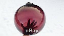 Vintage Genuine Beachcombed Japanese Wine Color Glass Float