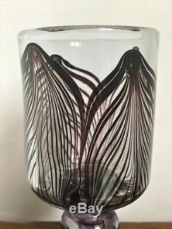 Vintage George Elliott Studio Glass Goblet Signed & Dated 1977