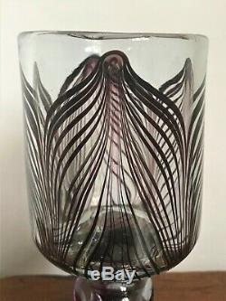 Vintage George Elliott Studio Glass Goblet Signed & Dated 1977