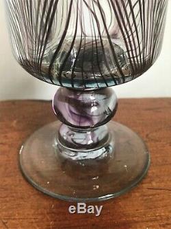 Vintage George Elliott Studio Glass Goblet Signed & Dated 1977