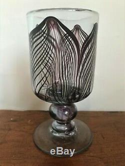 Vintage George Elliott Studio Glass Goblet Signed & Dated 1977