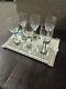 Vintage George Ponzini Art Glass Set Of Wine Glasses And Tray Art Deco Rare