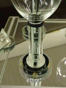 Vintage George Ponzini Art Glass Set Of Wine Glasses And Tray Art Deco Rare