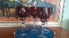 Vintage German Ruby Cut Crystal Wine Glasses