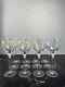 Vintage Givenchy Crystal Wine Glasses Set of 12 Etched Flowers and Butterflies