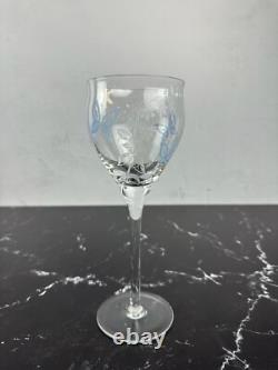 Vintage Givenchy Crystal Wine Glasses Set of 12 Etched Flowers and Butterflies