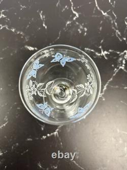 Vintage Givenchy Crystal Wine Glasses Set of 12 Etched Flowers and Butterflies