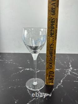 Vintage Givenchy Crystal Wine Glasses Set of 12 Etched Flowers and Butterflies