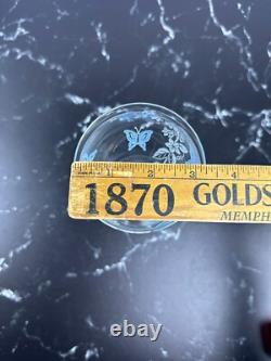 Vintage Givenchy Crystal Wine Glasses Set of 12 Etched Flowers and Butterflies