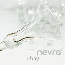 Vintage Glass Champagne & Wine Flute Hock Glass (Set of 6)
