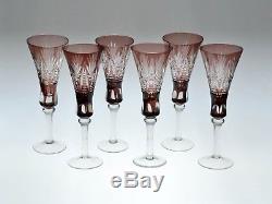 Vintage Glasses For Wines Set Of 6 Pcs Brown Colored Crystal H 8.66 60s Germany