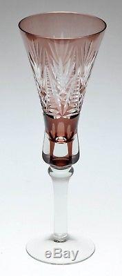 Vintage Glasses For Wines Set Of 6 Pcs Brown Colored Crystal H 8.66 60s Germany