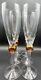 Vintage Gold Ball Stem Union Street Glass Style Crystal Champagne Glass Set of 6