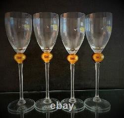 Vintage Gold Ball Stem Union Street Glass Style Wine Glass Set of 4