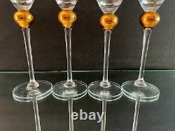 Vintage Gold Ball Stem Union Street Glass Style Wine Glass Set of 4