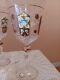Vintage Gold Crystal 1 Set Wine Glasses Engraved with Gold, Flowers & Shapes