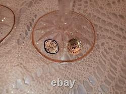 Vintage Gold Crystal 1 Set Wine Glasses Engraved with Gold, Flowers & Shapes