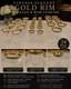 Vintage Gold Rim Floral Cocktail & Wine Glass Set 34pc (Cocktail/Wine/Cordial)